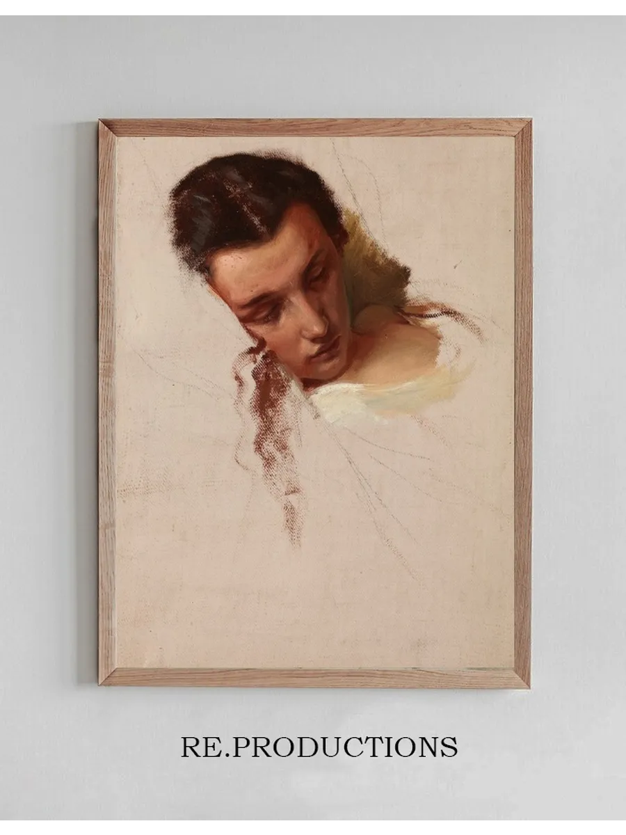 Study to the Painting The Death of Barbara Radziwi Head of Quinn Barbara