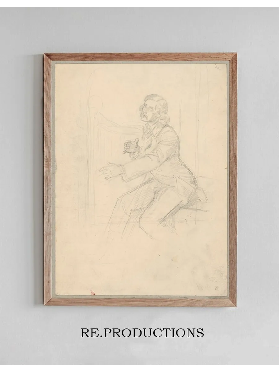 Study to the Painting King David Playing the Harp