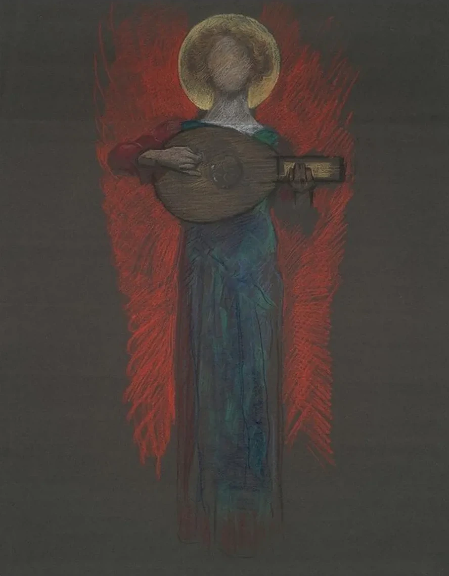 Study, Angel with MusicalInstrument
