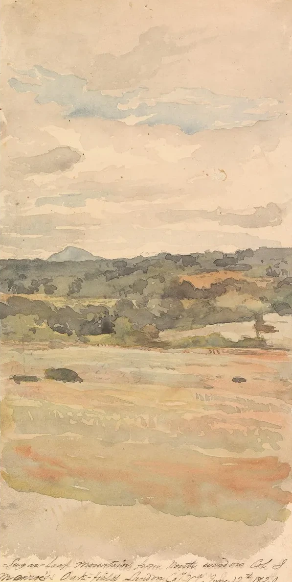 Sugar - Loaf Mountain, From North Window, Col. J. Monroe's. Oak - Field Landon Co. Va. June 12th 1829