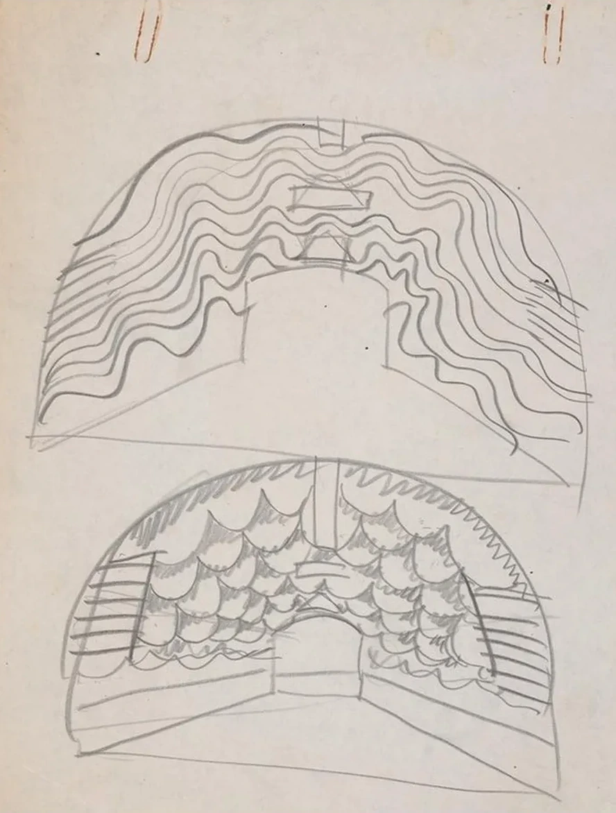 Suggested Treatments of Auditorium for Theatre and Concert Hall, New York World's Fair 1939. Sketch for Unlett