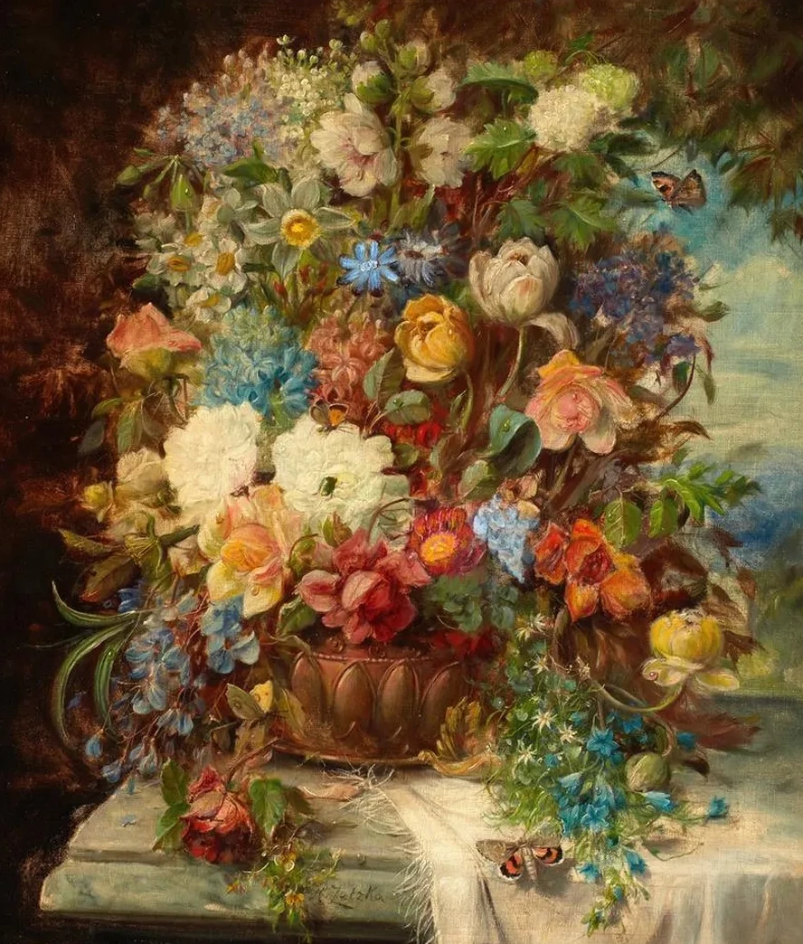 Summer Flowers on a Ledge