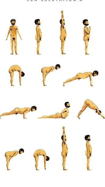 Sun Salutation A Man Golden