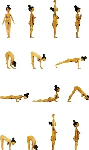 Sun Salutation A Woman Golden