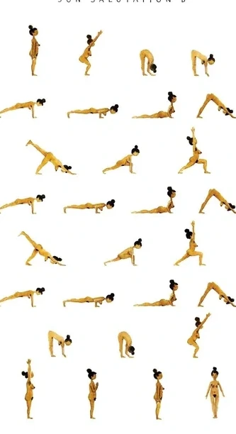 Sun Salutation B Woman Golden