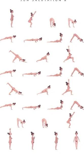 Sun Salutation B Woman Pink