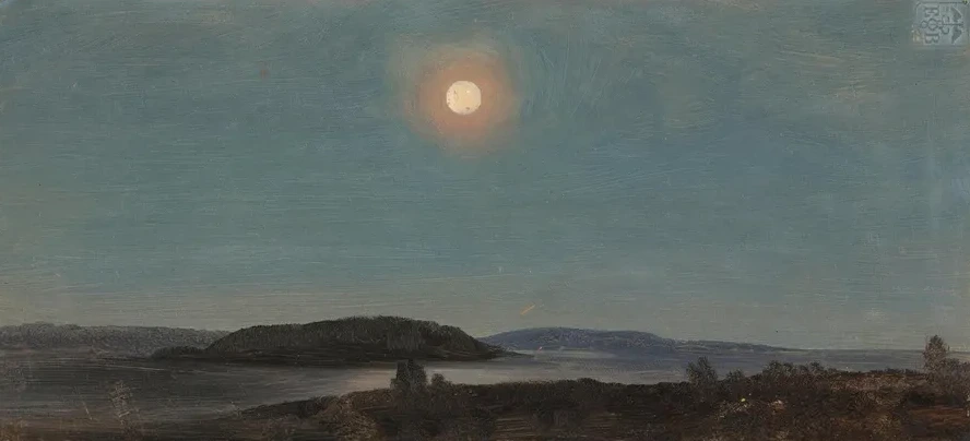Sun or Moon Rising over Porcupine Islands, Bar Harbor