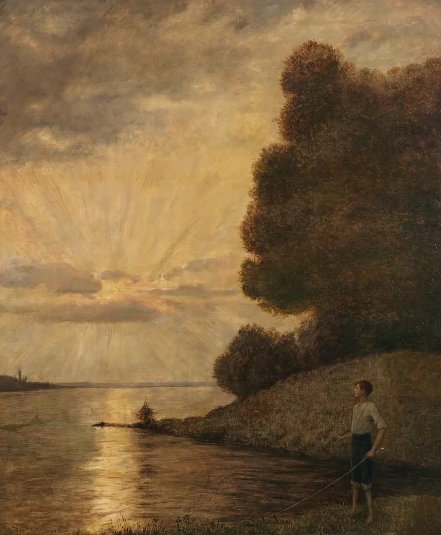 Sunburst Over S ckingen, Black Forest SignedWith The Artist's Initials And Dated 1910