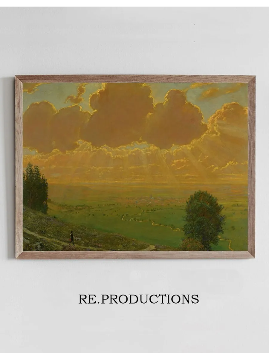 Sunburst Over S ckingen, Black Forest SignedWith The Artist's Initials And Dated 1910