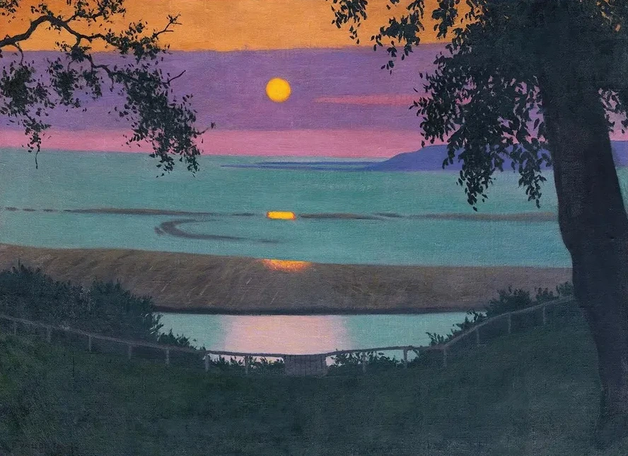 Sunset At Grace, Orange And Violet Sky