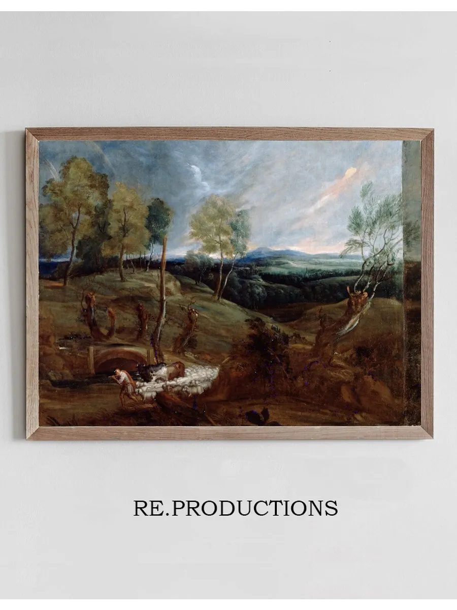 Sunset Landscape with a Shepherd and His Flock