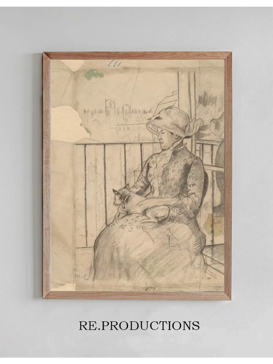 Susan on a Balcony Holding a Dog