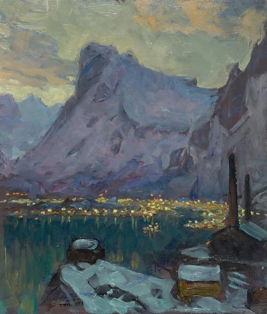 Svolvaer Harbour at the Height of the Fishing Season. Study from Lofoten