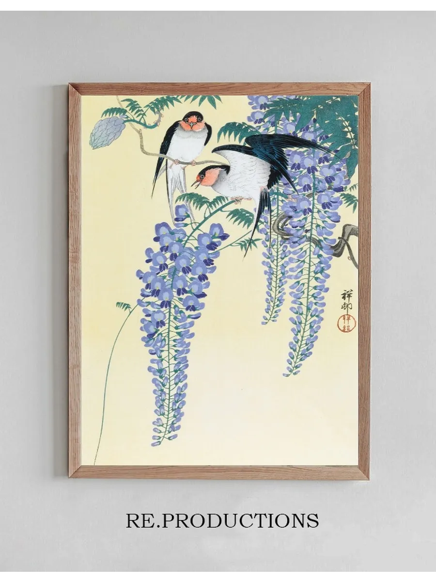 Swallows and Wisteria