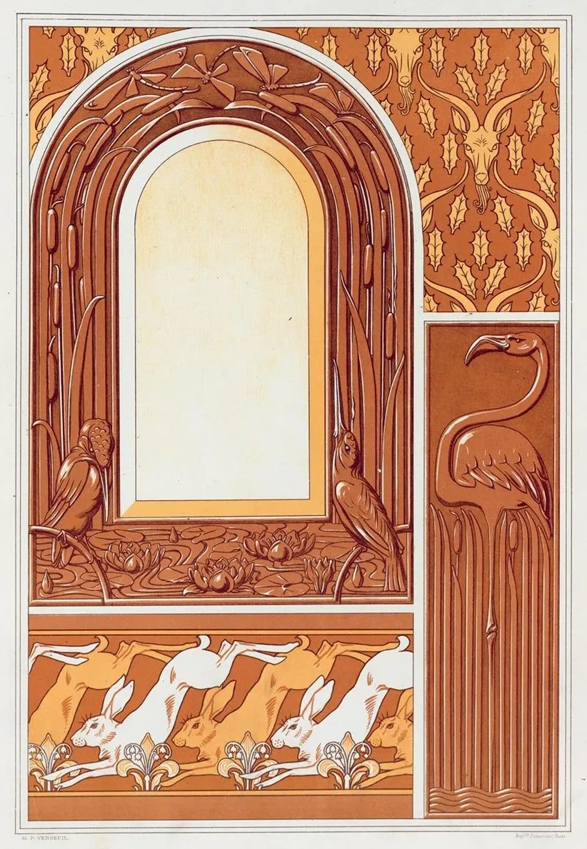 T Tes de Ch Vres, Semis. Flamant, Plaque Cuivre Fondu