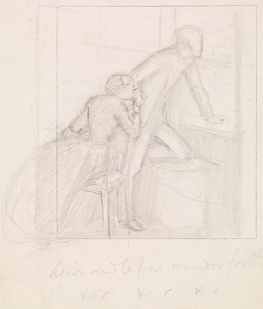 Tennyson's The Miller's Daughter Study for Husband and Wife in Arise and Let us Wander Forth