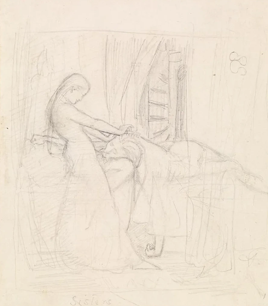 Tennyson's The Sisters Figure Sketch