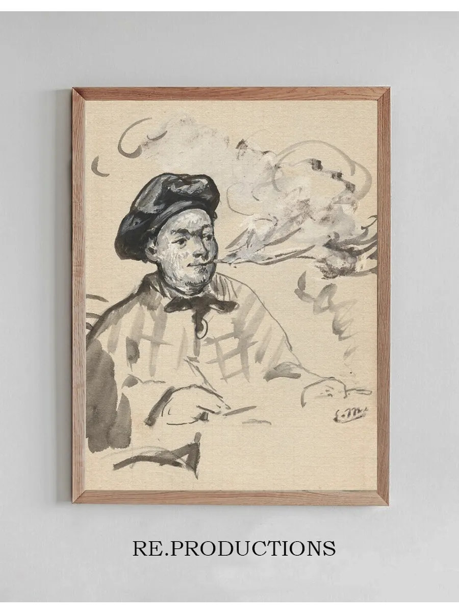 Th Odore de Banville Crivant et Fumant la Cigarette