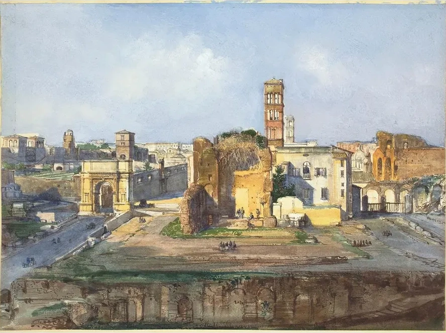 The Arch of Titus and the Temple of Venus and Rome near the Roman Forum