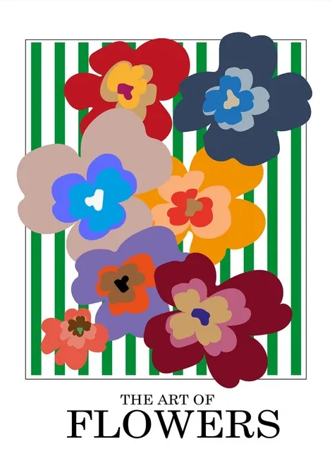 The Art Of Flowers Green Stripe