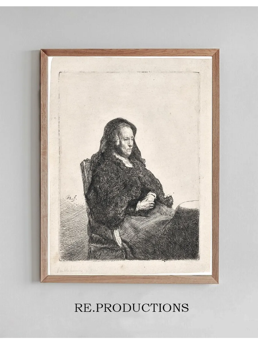 The Artist's Mother Seated at a Table, Looking Right