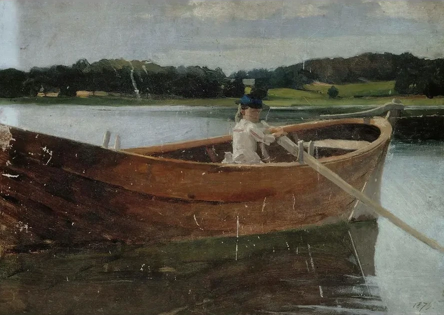 The Artist's Sister Berta In A Rowing Boat, Study