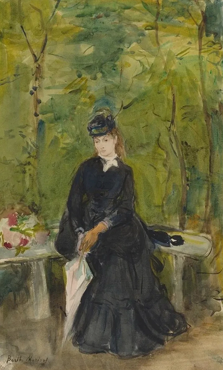 The Artist's Sister Edma Seated In A Park