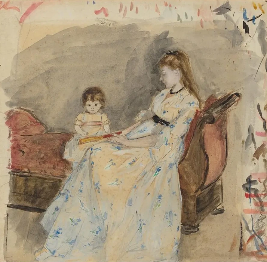 The Artist's Sister,Edma With Her Daughter Jeanne