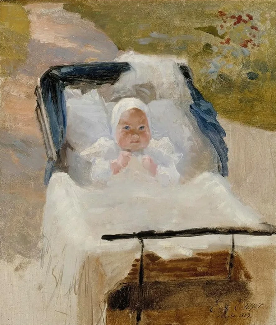 The Artist's Son Erik In A Pram