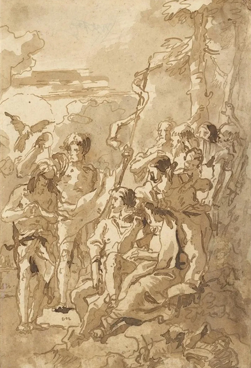 The Baptism of Christ (with a Woman Holding a Child Among the Spectators at the Right)