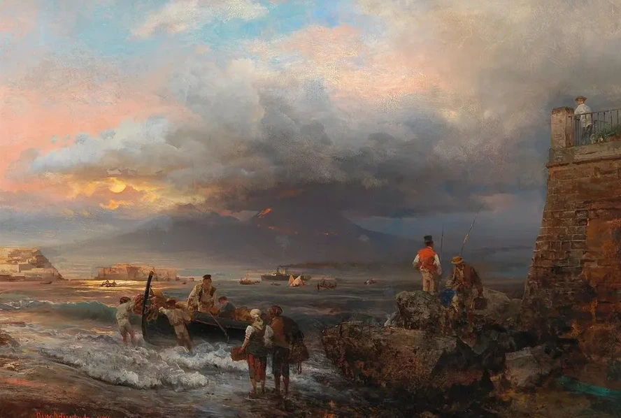 The Bay of Naples with Vesuvius in the Background