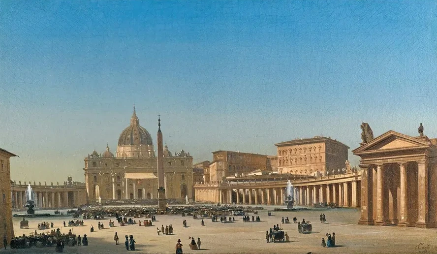The Benediction Of Pius Ix In St Peter's Square, Rome