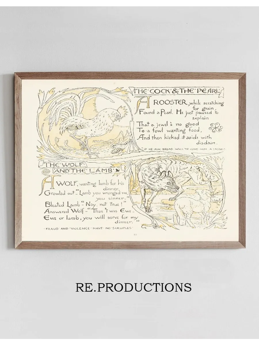 The Cock and the Pearl, The Wolf and the Lamb