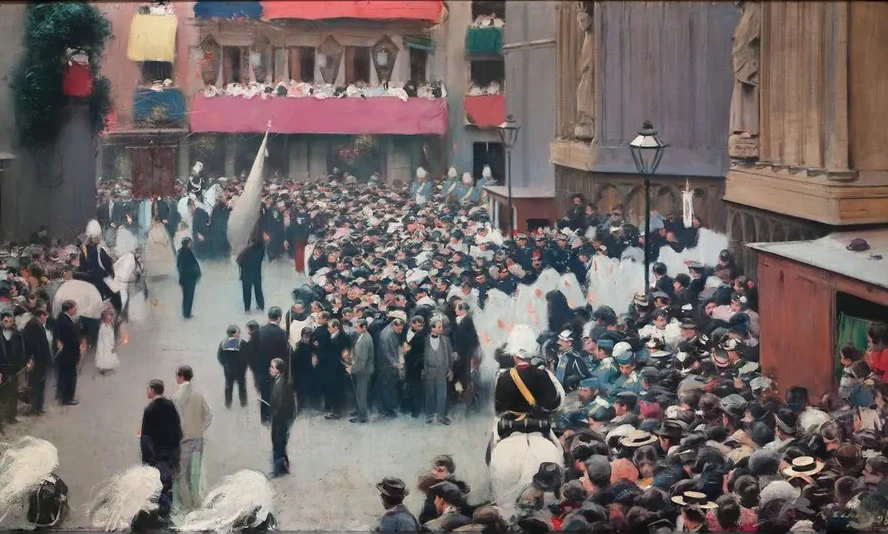 The Corpus Christi Procession Leaving The Church Of Santa Maria Del Mar
