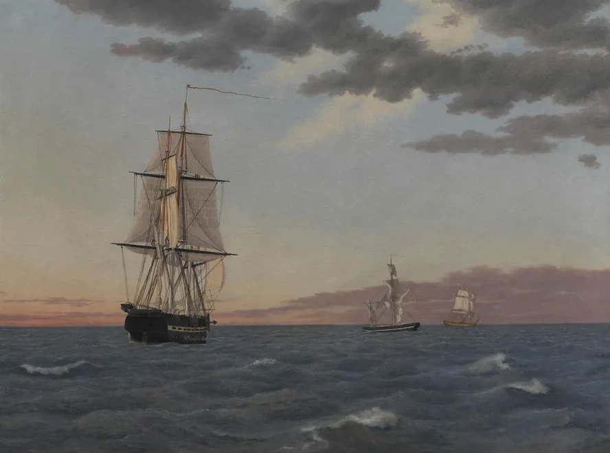 The Corvette Galathea Lying to in order to Send Help to the Brig St Jean