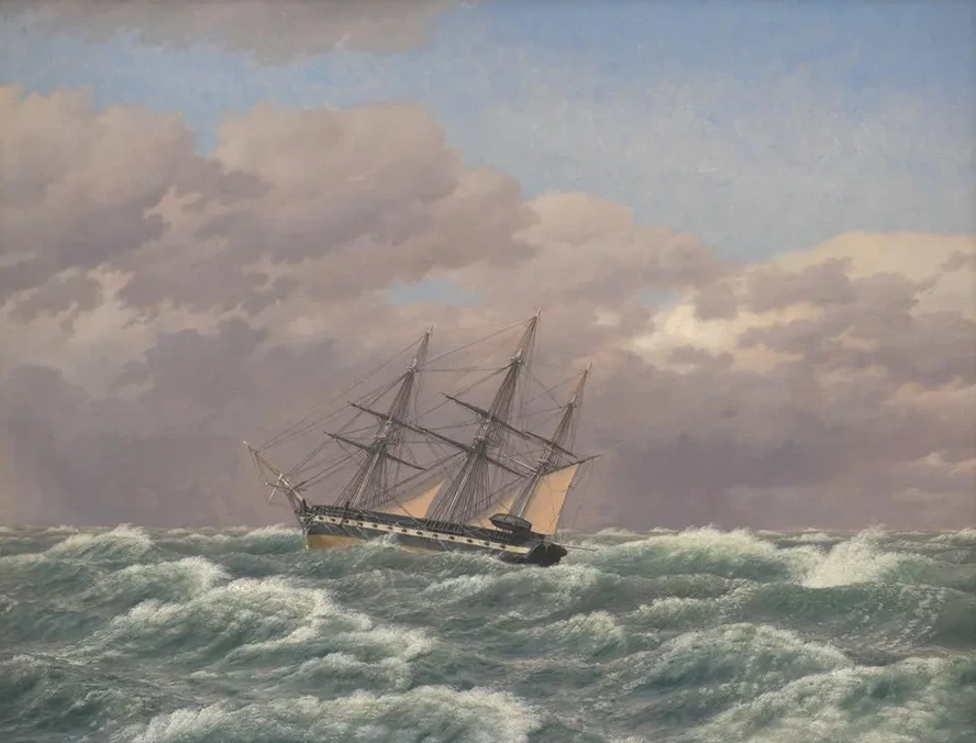 The Corvette Galathea in a Storm in the North Sea