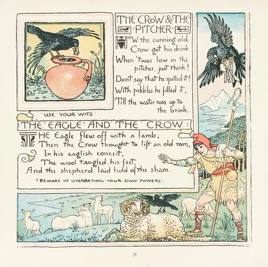The Crow and the Pitcher, The Eagle and the Crow