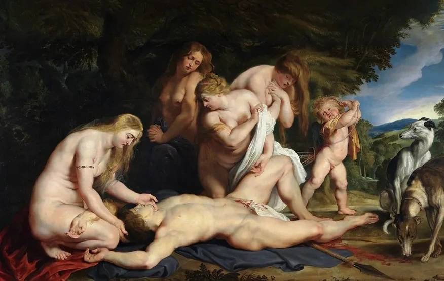 The Death of Adonis (With Venus, Cupid, and The Three Graces)
