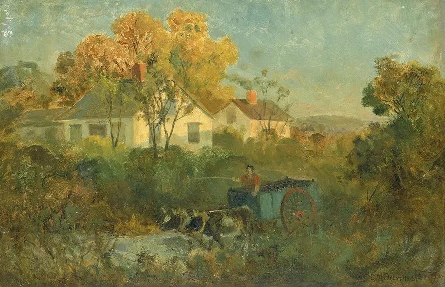 The Drinking Pool (man in Cart with Oxen at Pool)