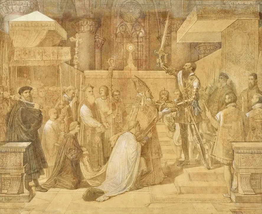 The Duke of Alba Receiving the Pope's Blessing in the Cathedral of Sainte - Gudule, Brussels