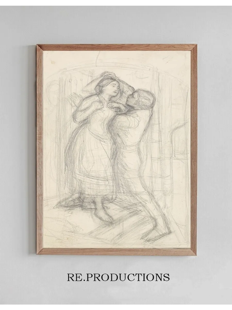 The Escape of a Heretic Sketch of the Girl and her Lover