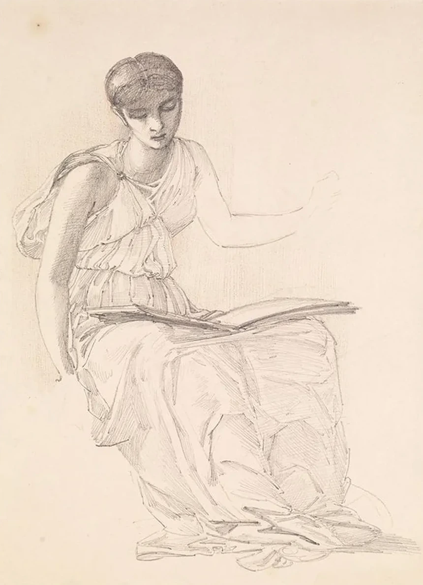 The Fates Study of Drapery for Figure of Clotho
