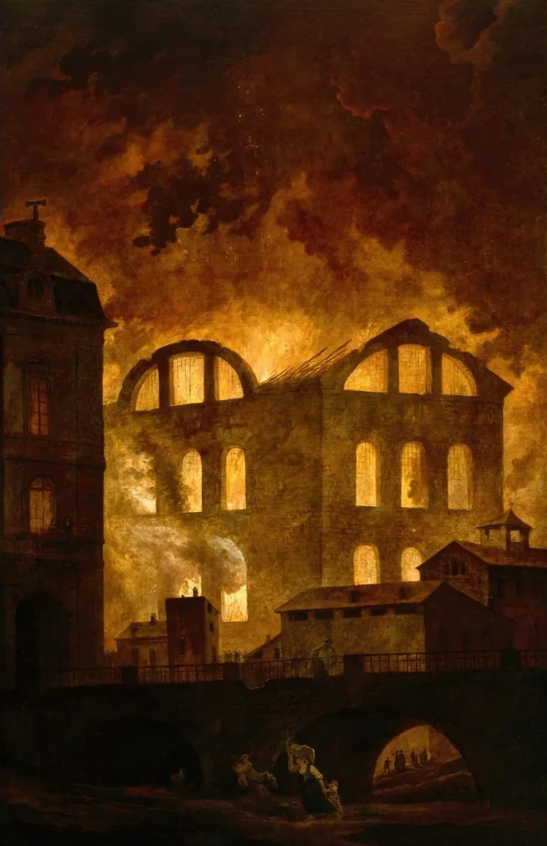 The Fire at the Opera House of the Palais - Royal