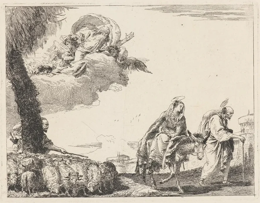 The Flight with the Holy Family at the Right