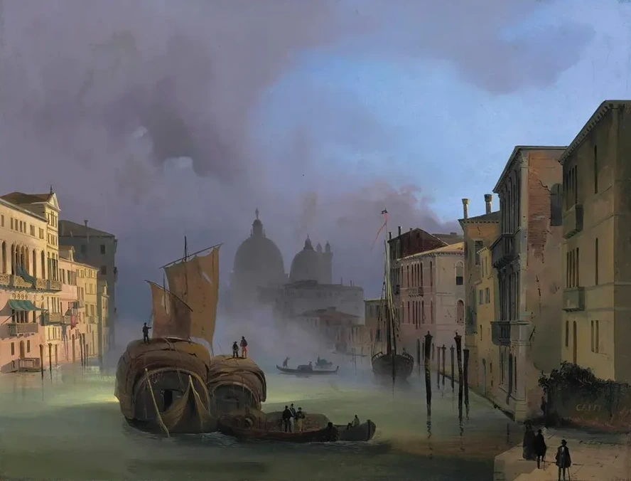 The Grand Canal, Venice, From The Ponte Dell accademia, With Santa Maria Della Salute