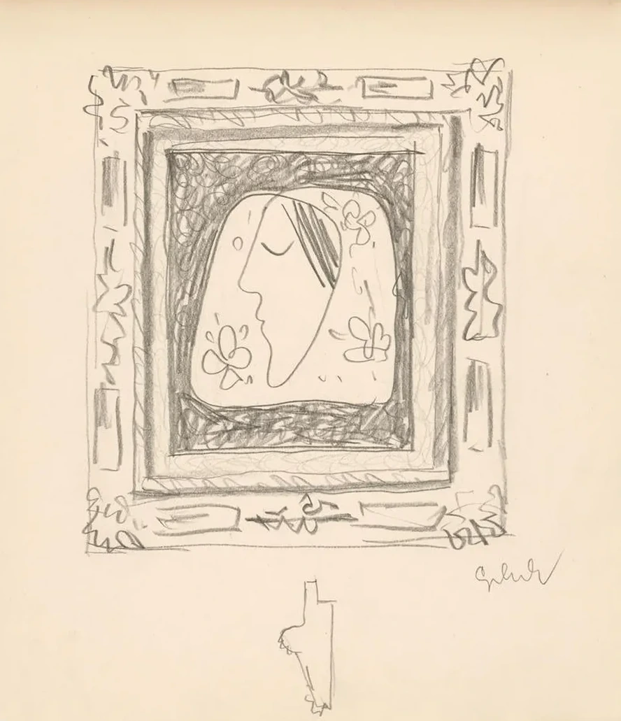 The Head of a Woman in a Decorative Frame
