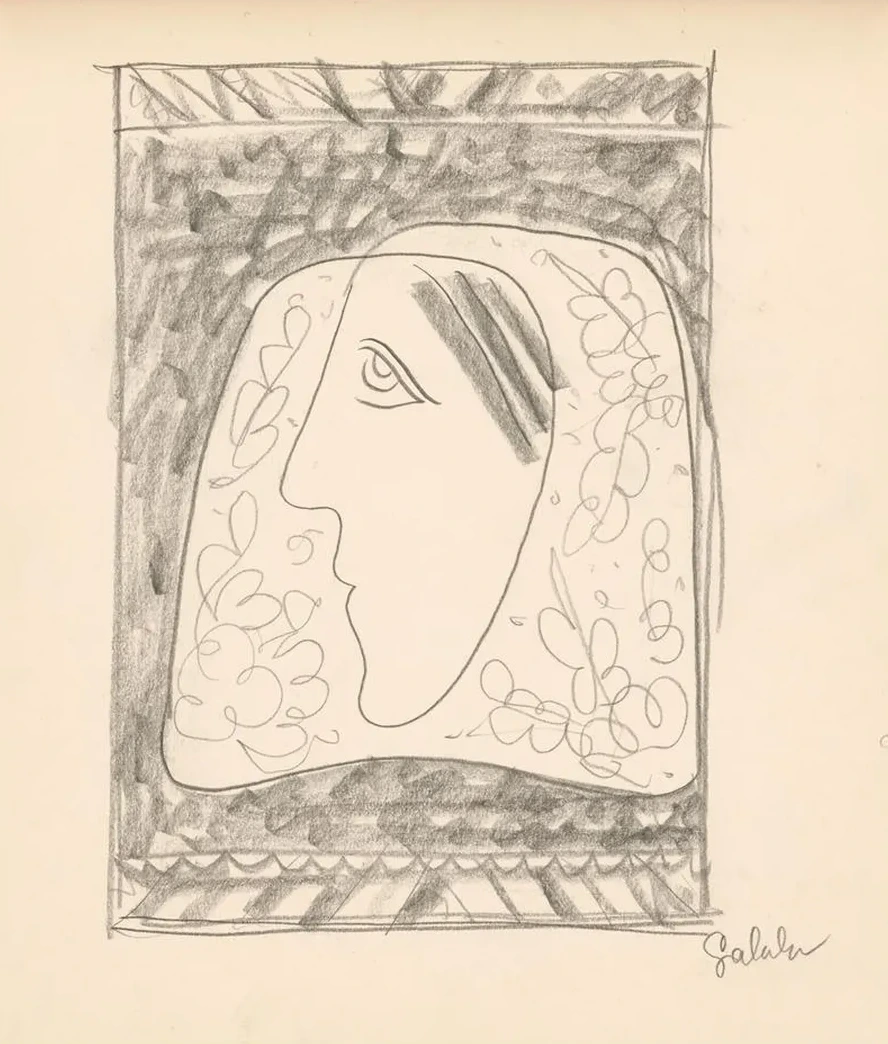 The Head of a Woman in a Floral Headscarf