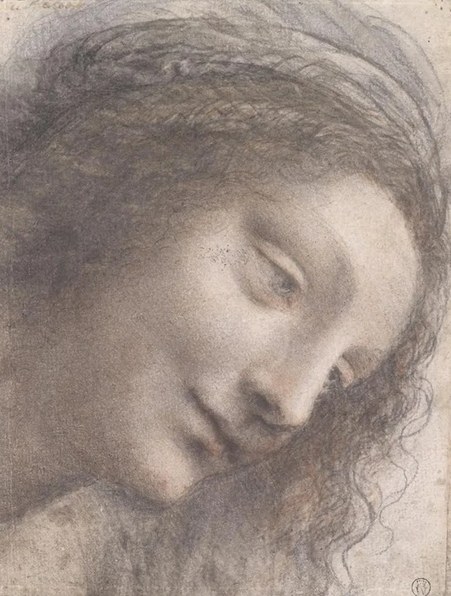 The Head of the Virgin in Three - Quarter View Facing Right