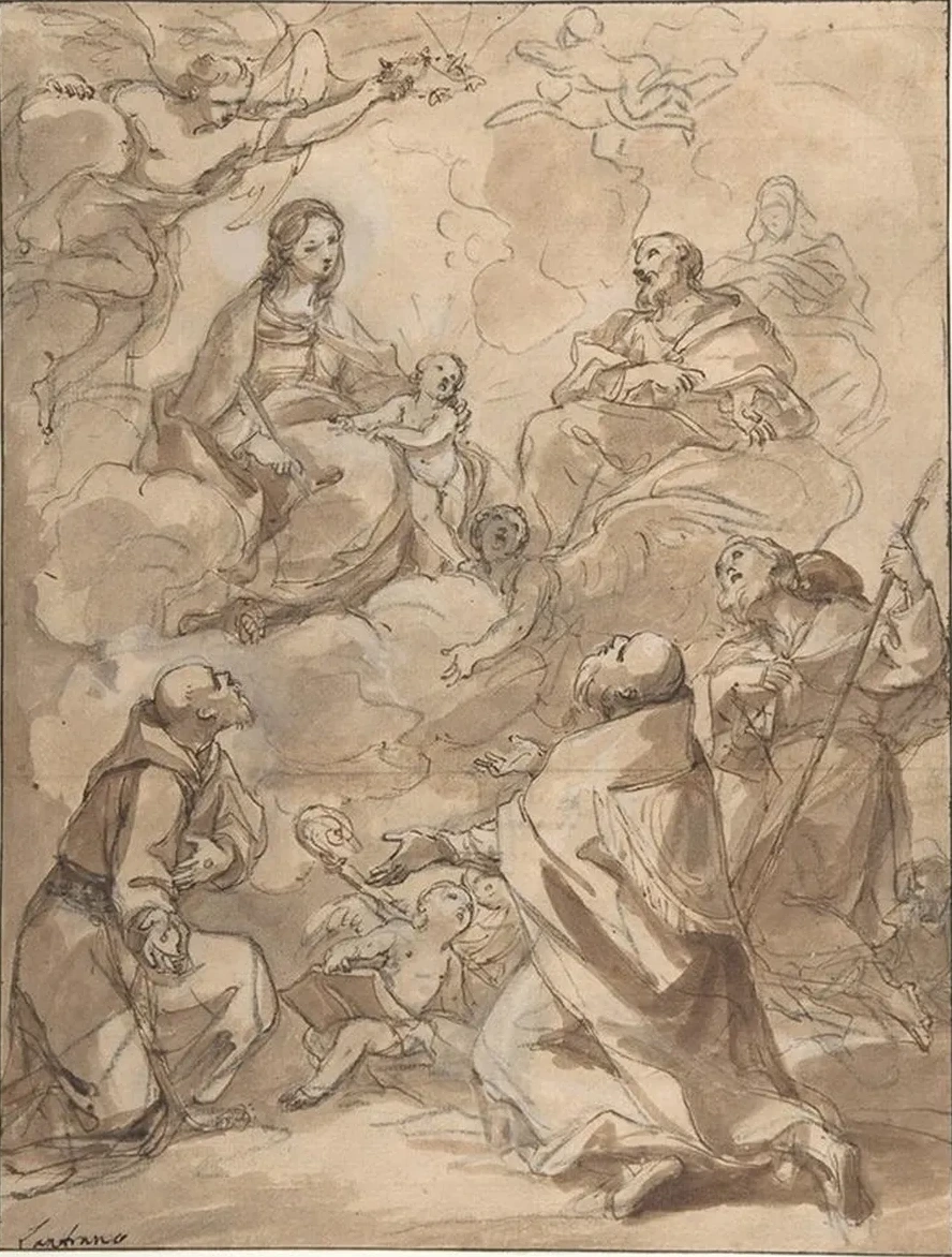 The Holy Family Appearing to St. Francis, St. Augustine, and St. Roch