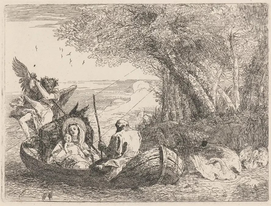 The Holy Family Being Ferried across the River